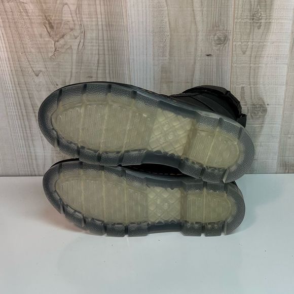 Dr. Martens Combs Tech Gray Canvas Suede Combo Boots Men's - Picture 8 of 9